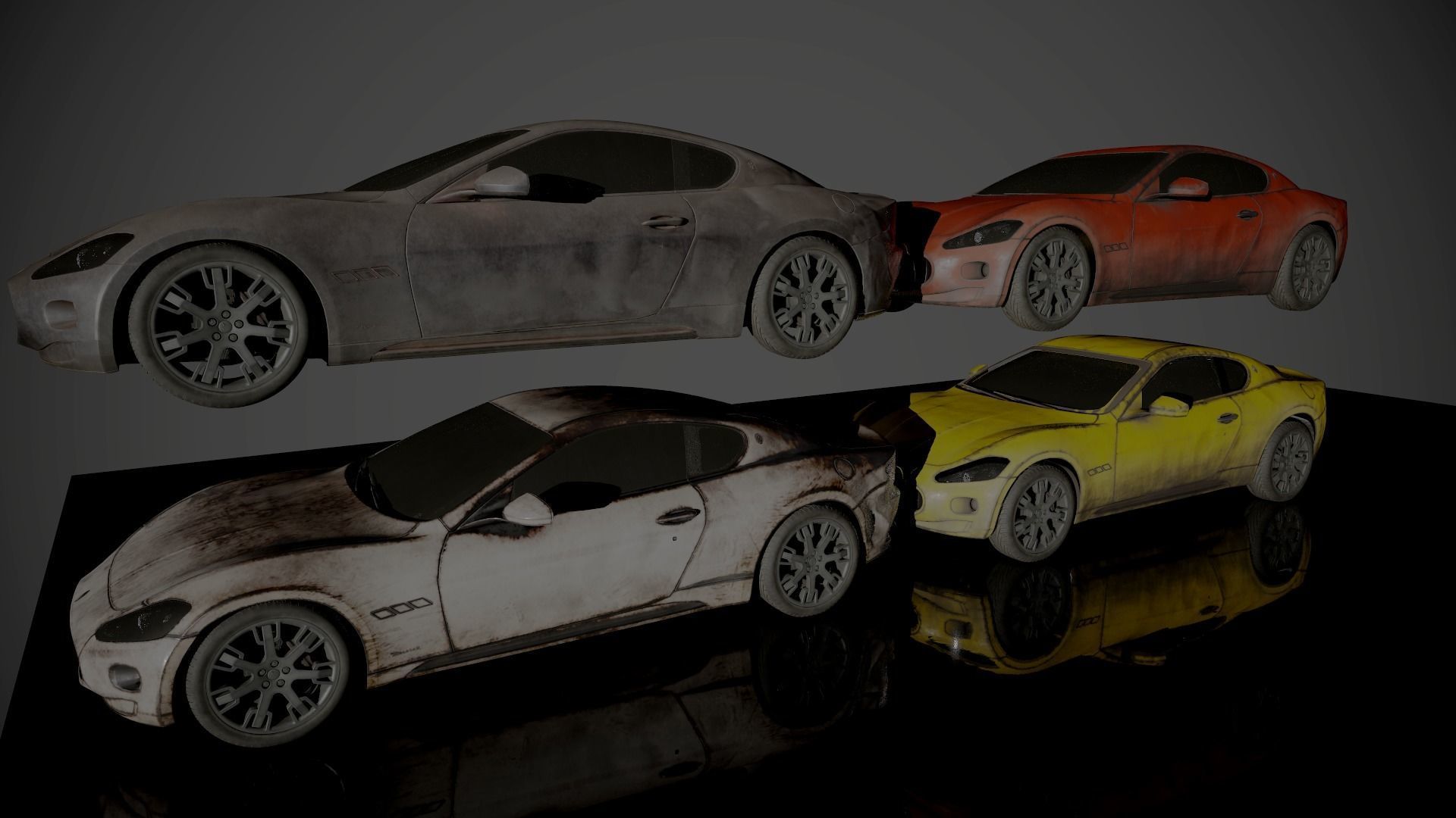Maserati GT Low-poly 3D model_2