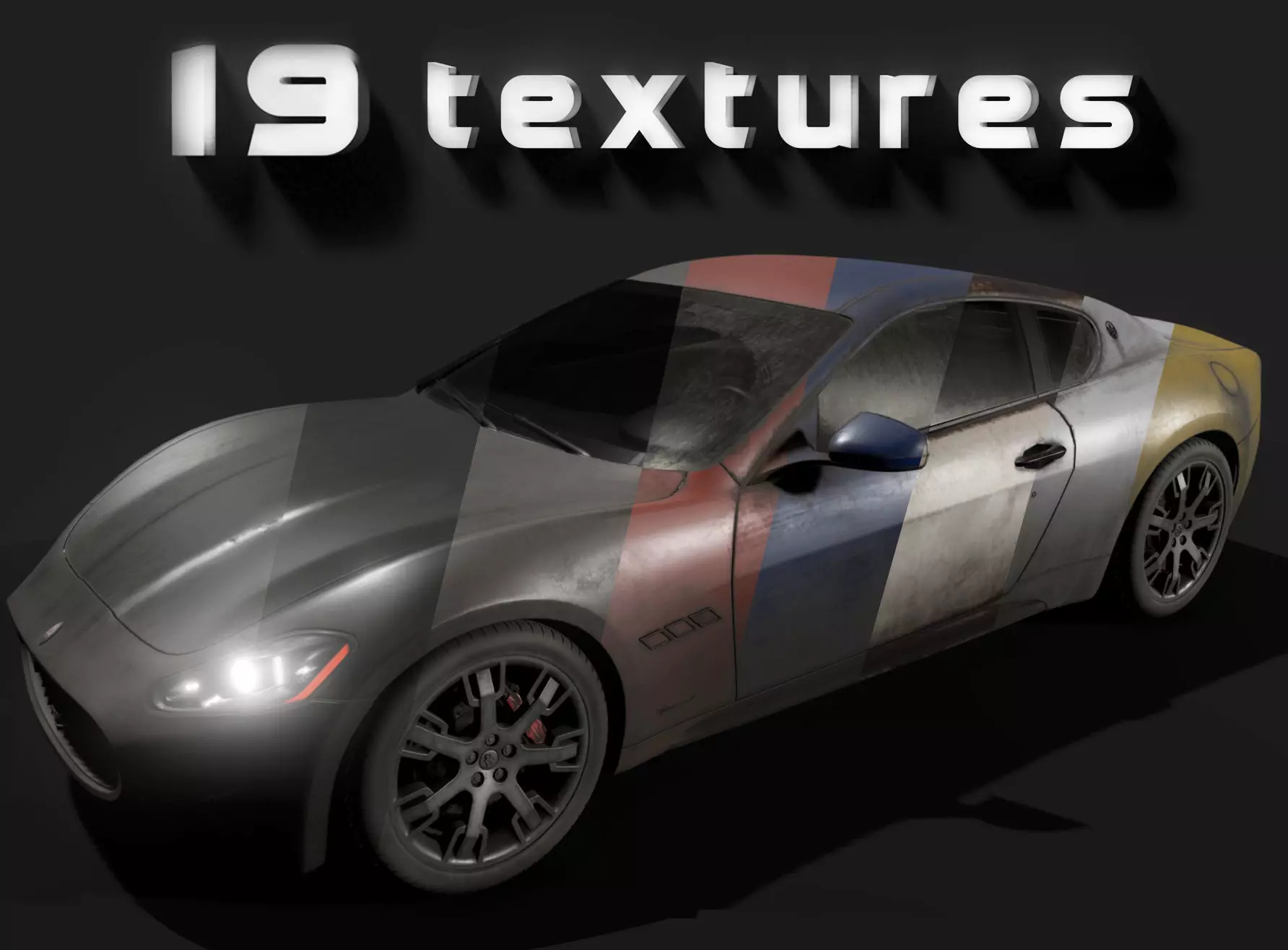 Maserati GT Low-poly 3D model_0