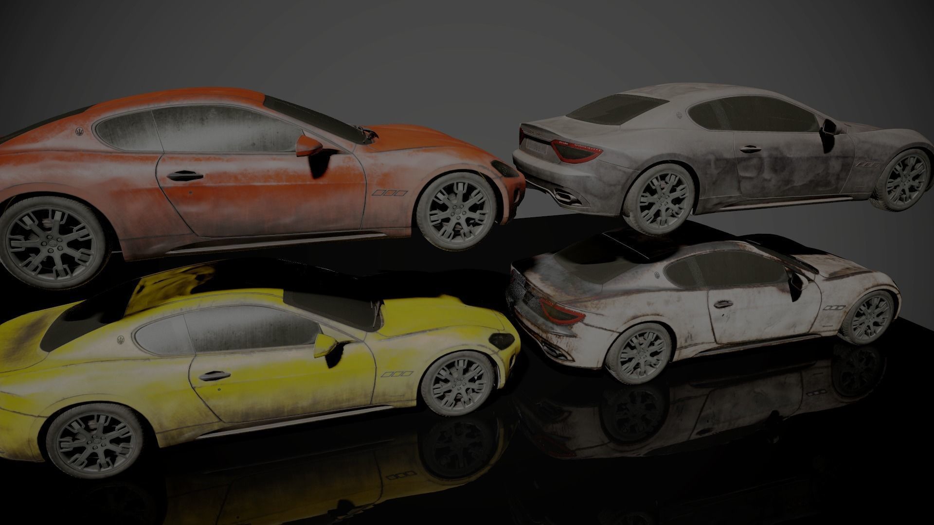 Maserati GT Low-poly 3D model_3