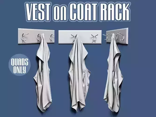 Vest on coat rack 3D model