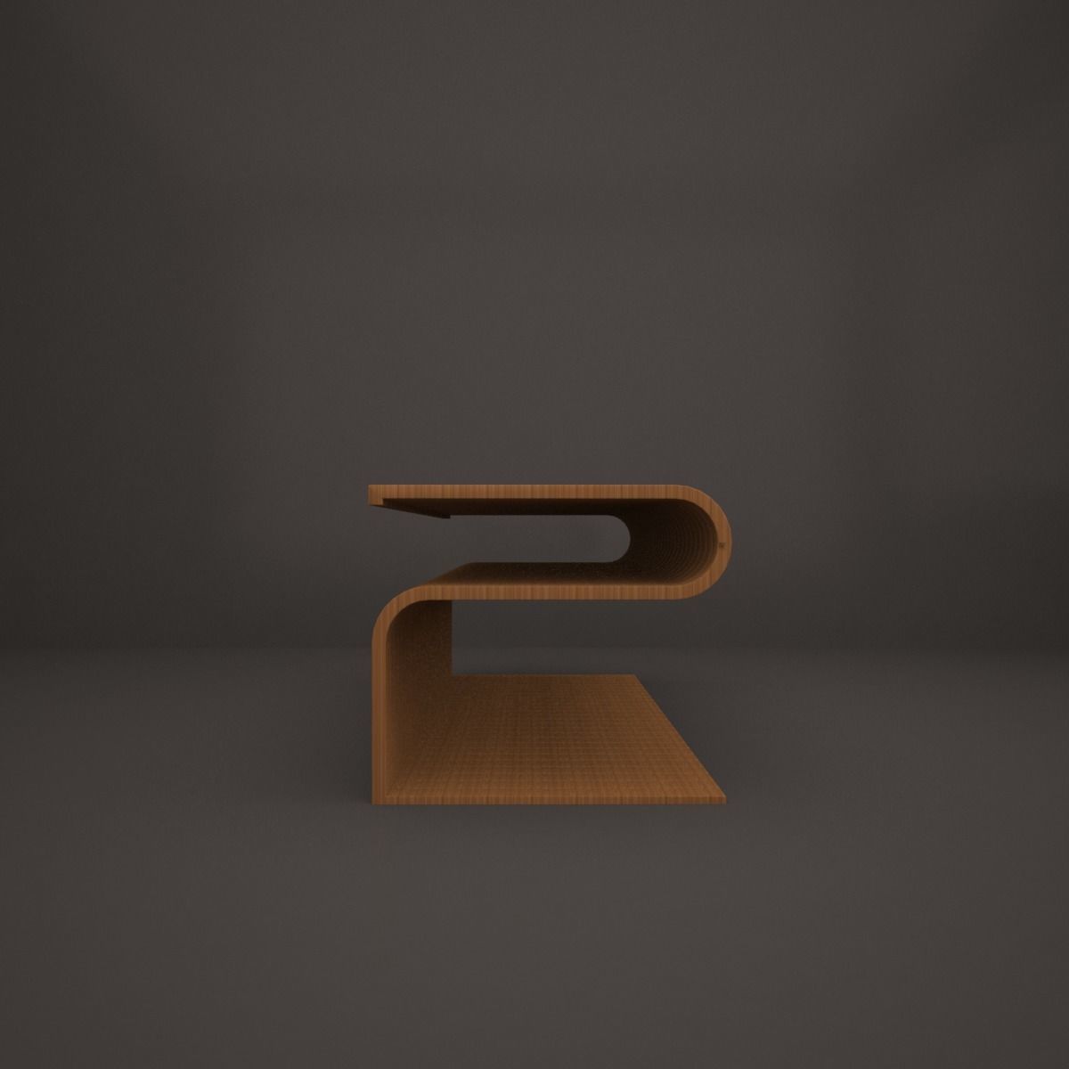 bench coffee table made of wood 3D model_2