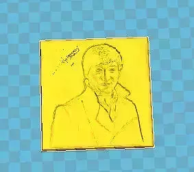 Jackie Chan picture with signature 3D print model