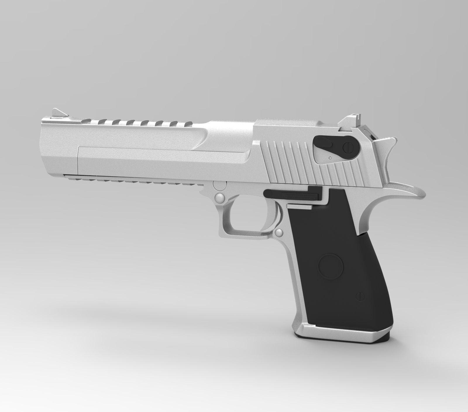 Deagle silver gun 3D model_1