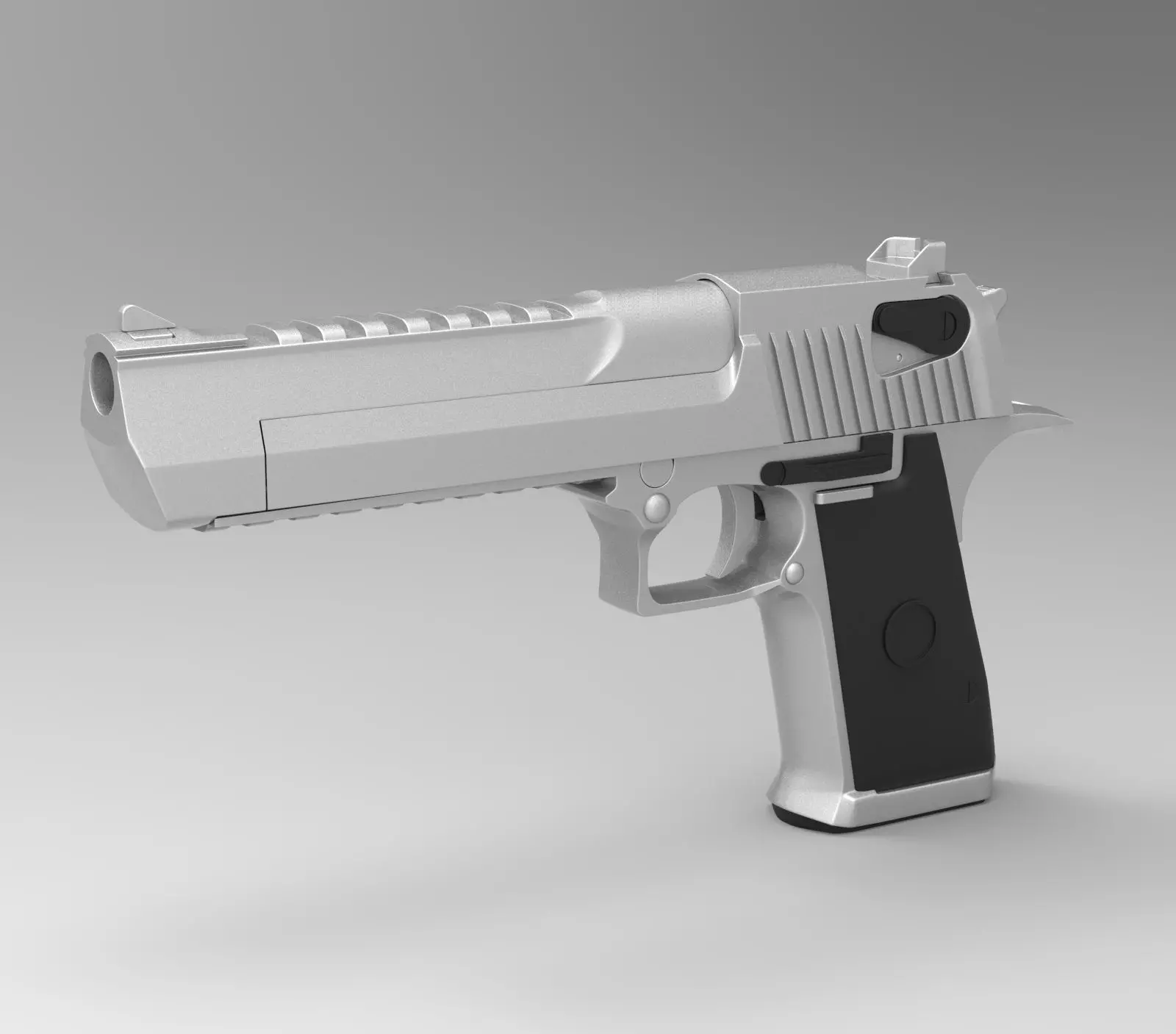 Deagle silver gun 3D model_0