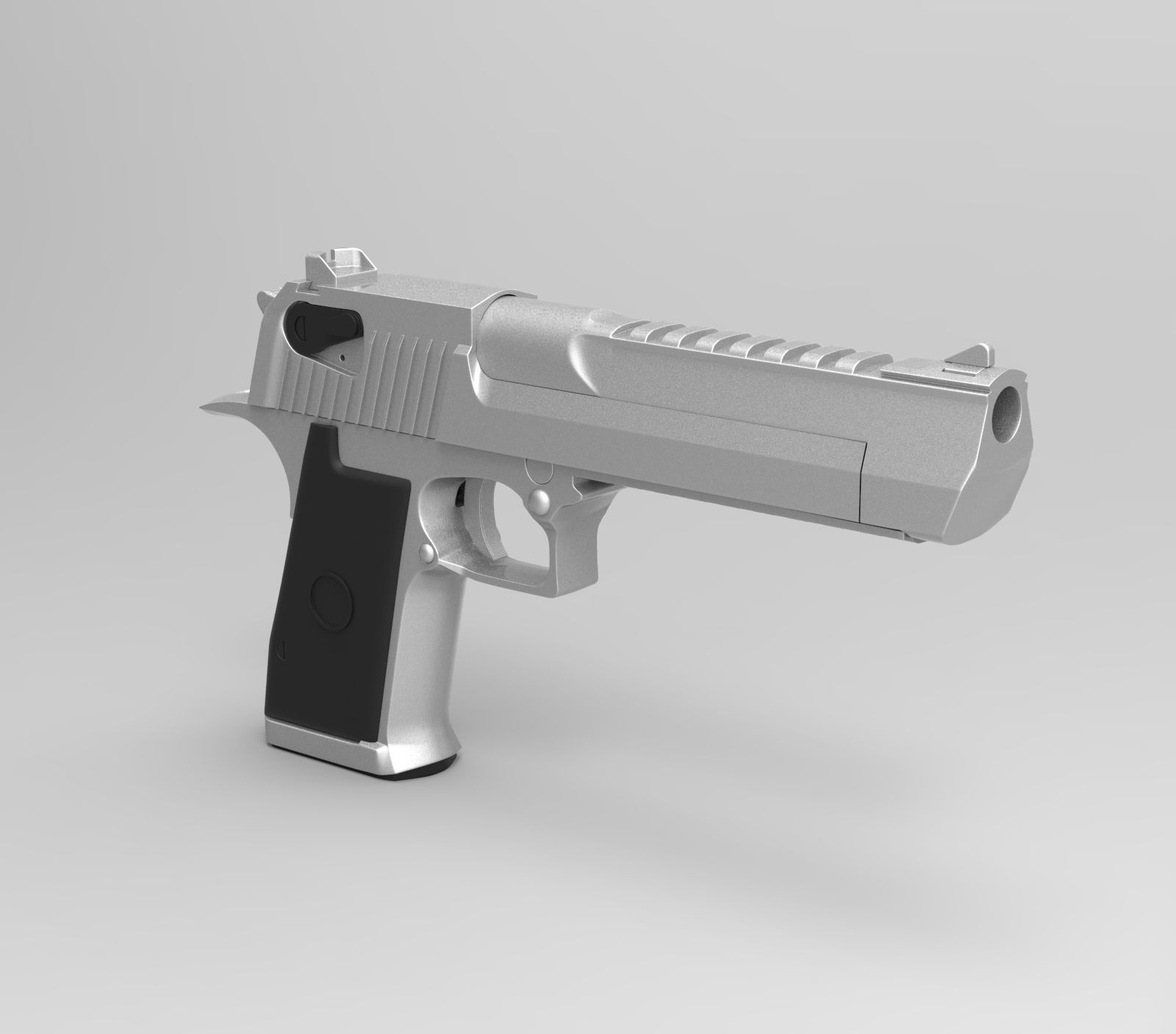 Deagle silver gun 3D model_2