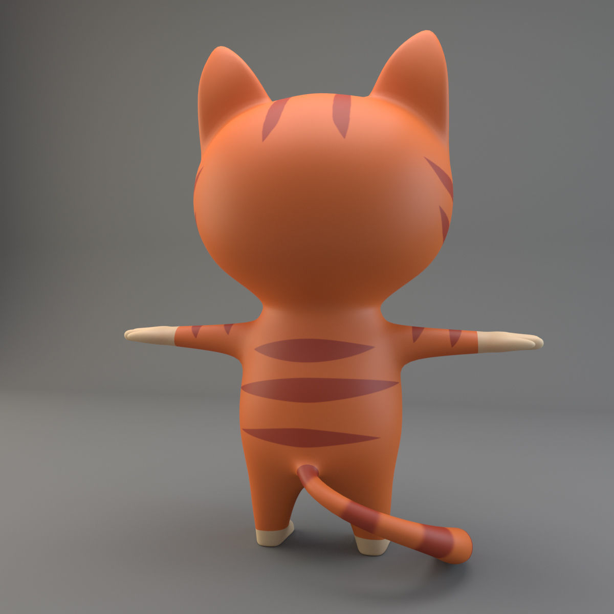 Cartoon Cat Low-poly 3D model_2