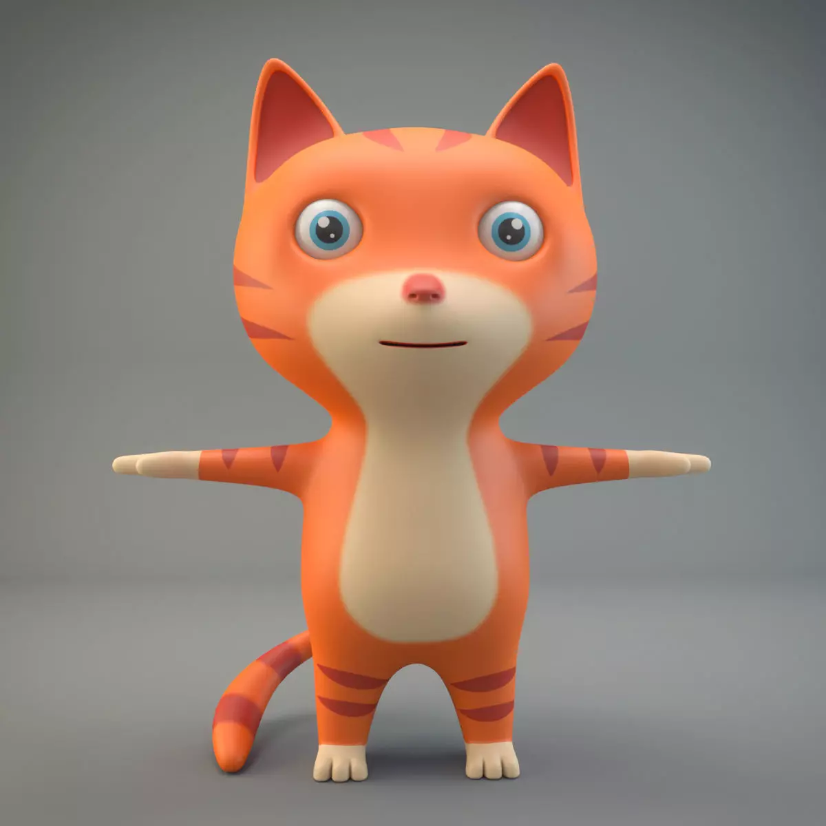 Cartoon Cat Low-poly 3D model_0