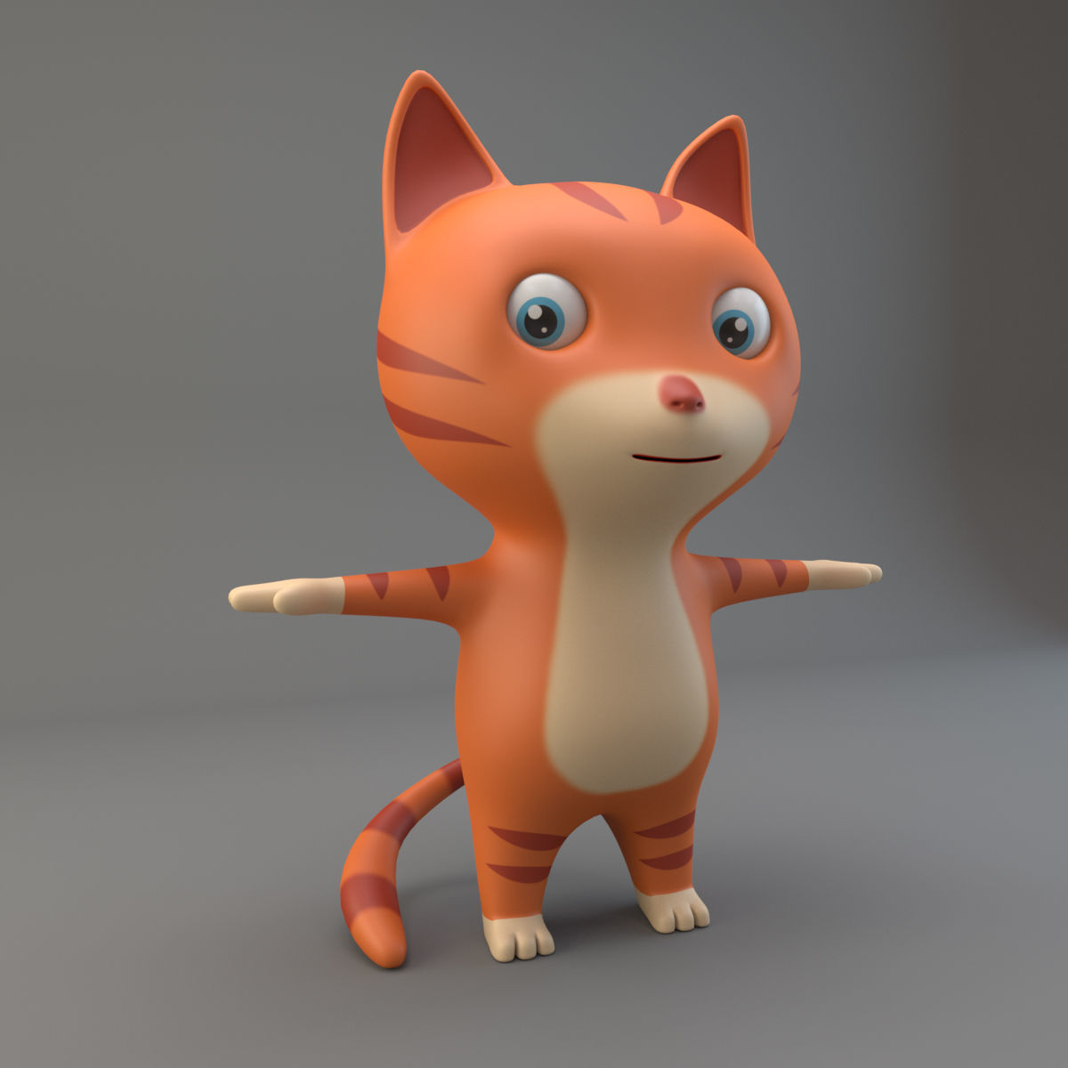 Cartoon Cat Low-poly 3D model_3