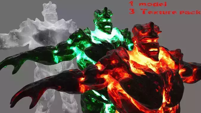 devil glowing statue Low-poly 3D model