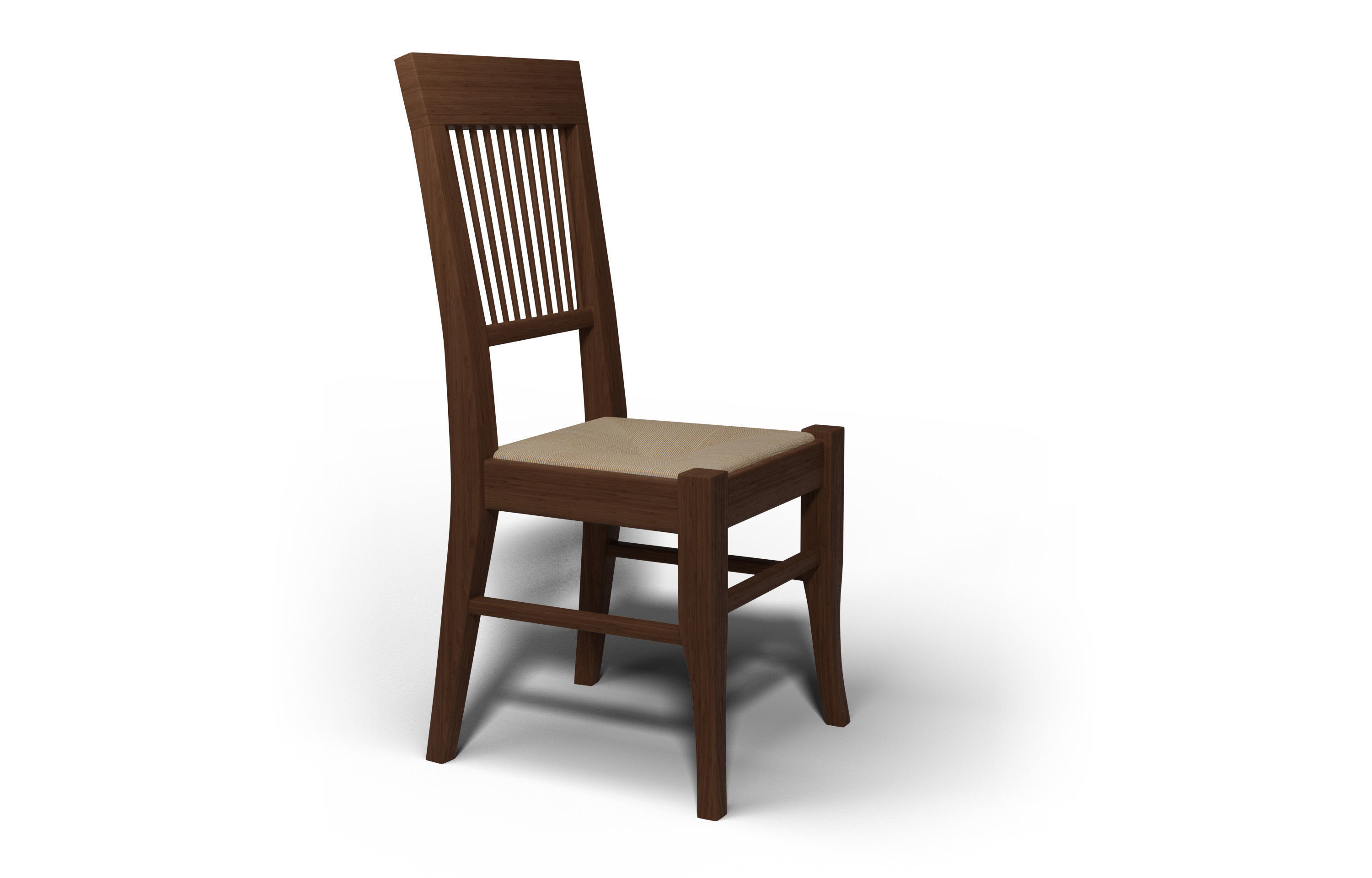Wooden Chair Low-poly 3D model_1
