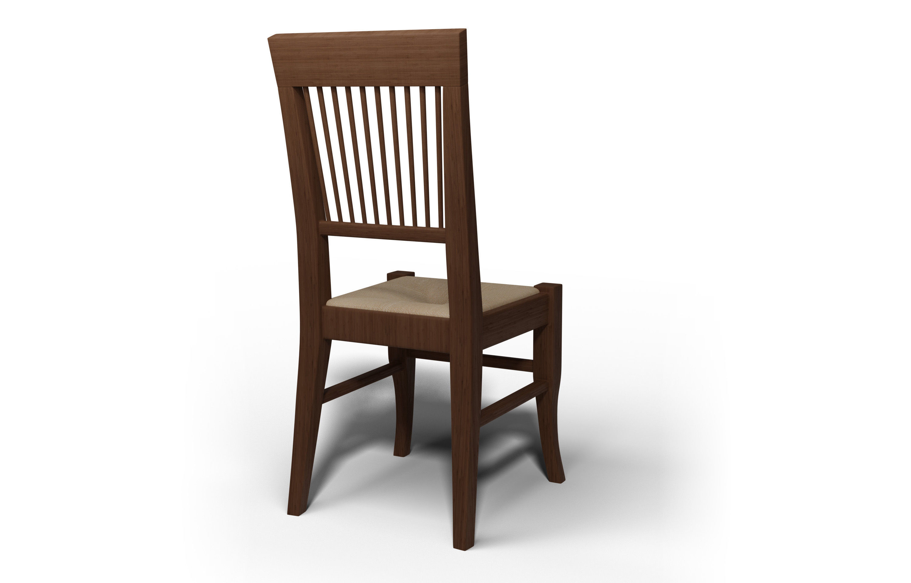 Wooden Chair Low-poly 3D model_2