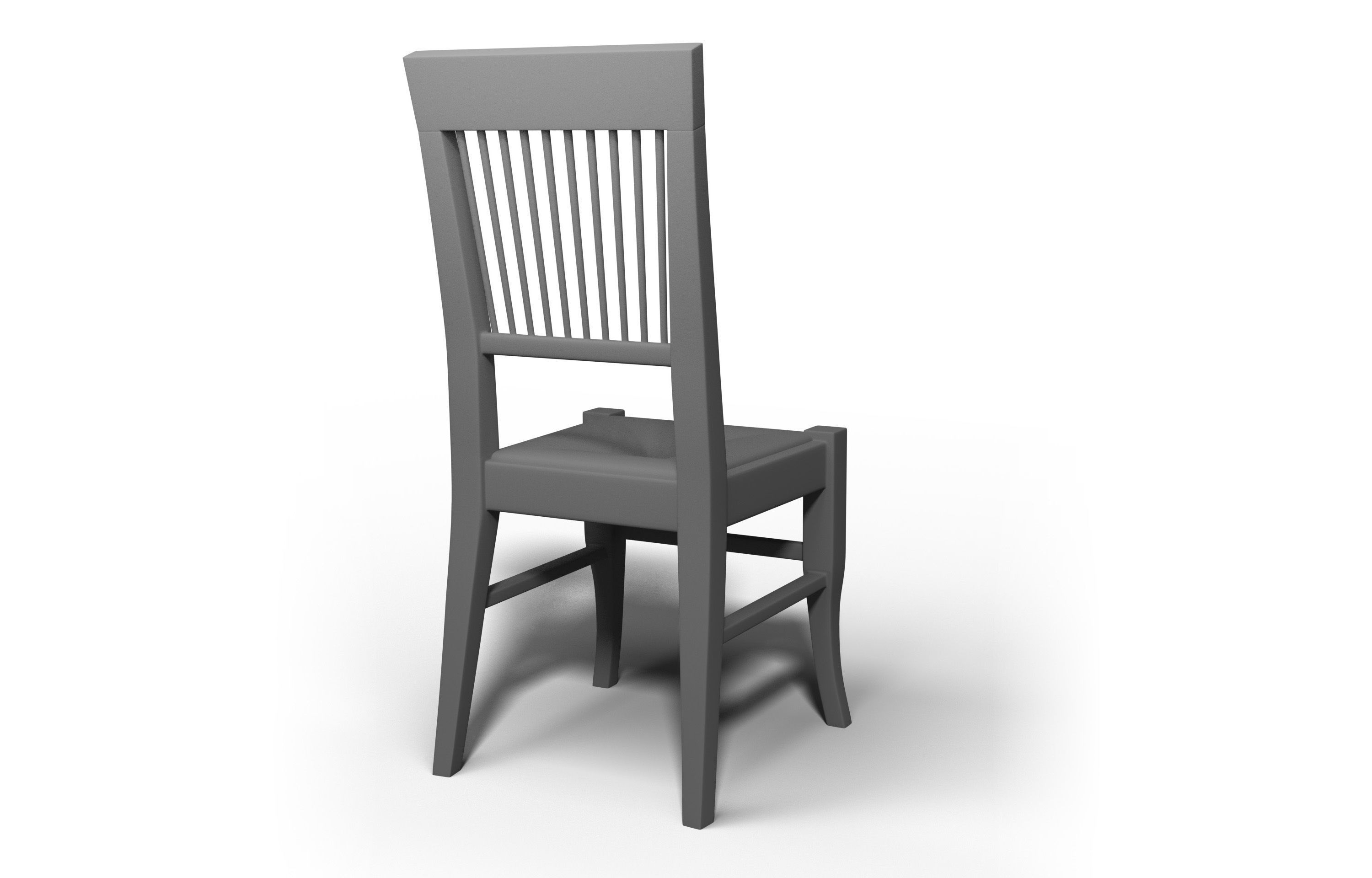 Wooden Chair Low-poly 3D model_6
