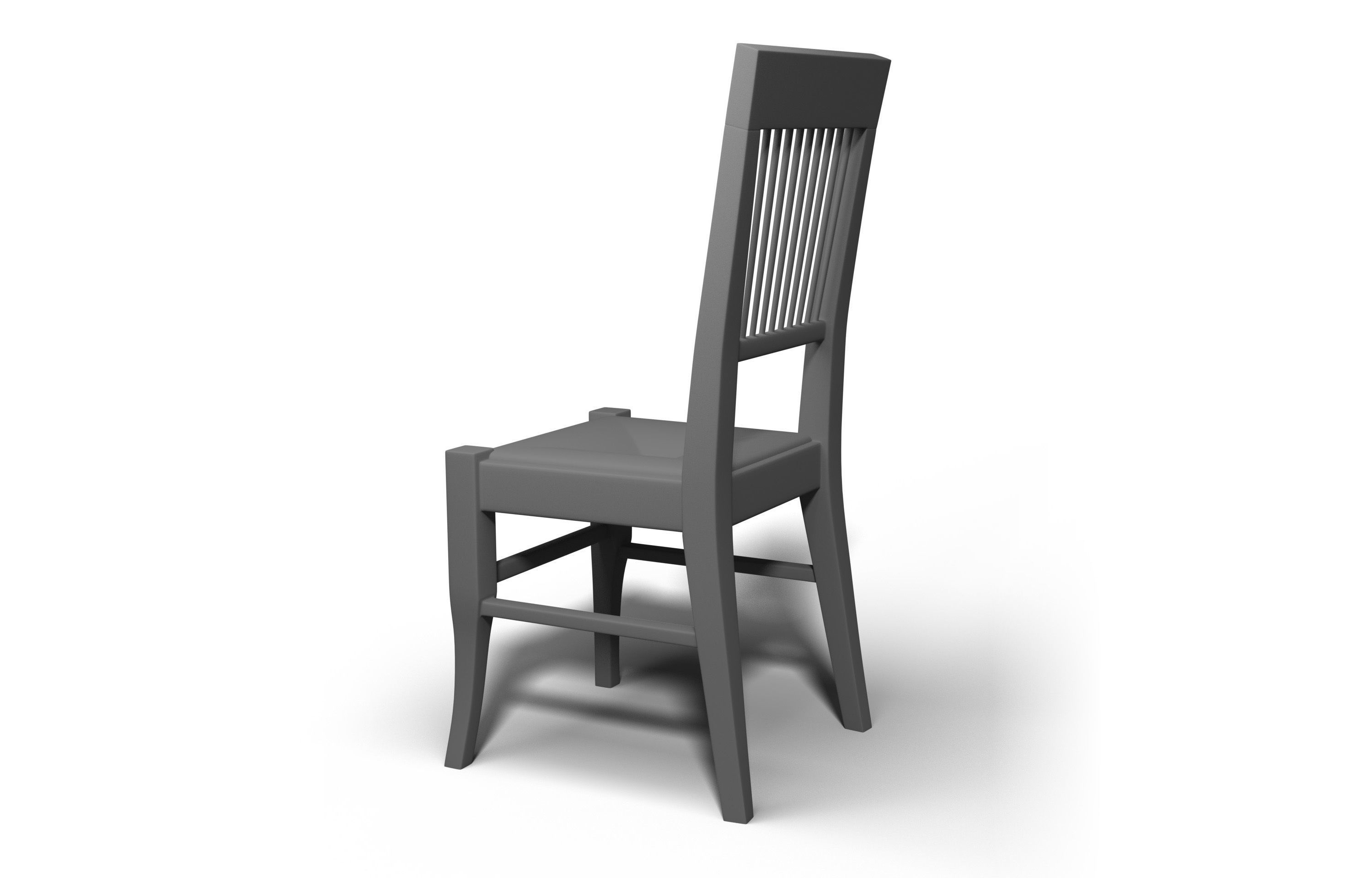 Wooden Chair Low-poly 3D model_7