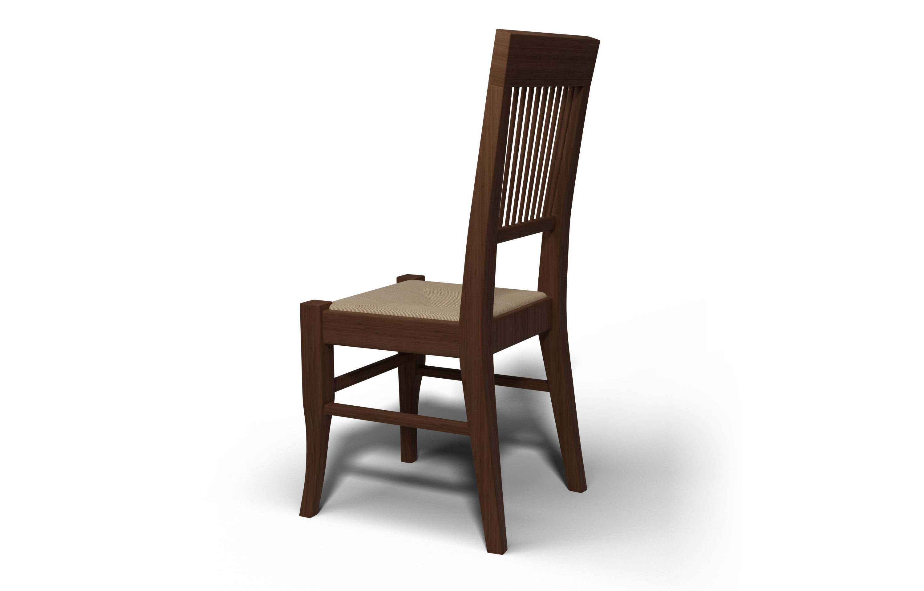 Wooden Chair Low-poly 3D model_3