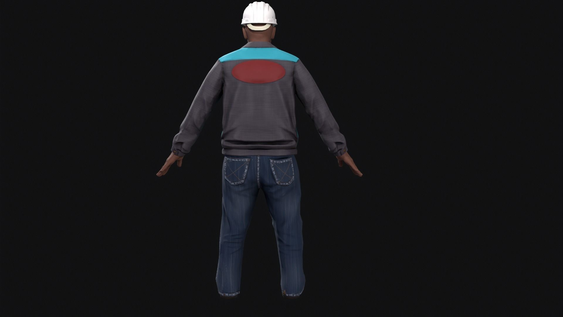 Factory worker low poly Low-poly 3D model_7