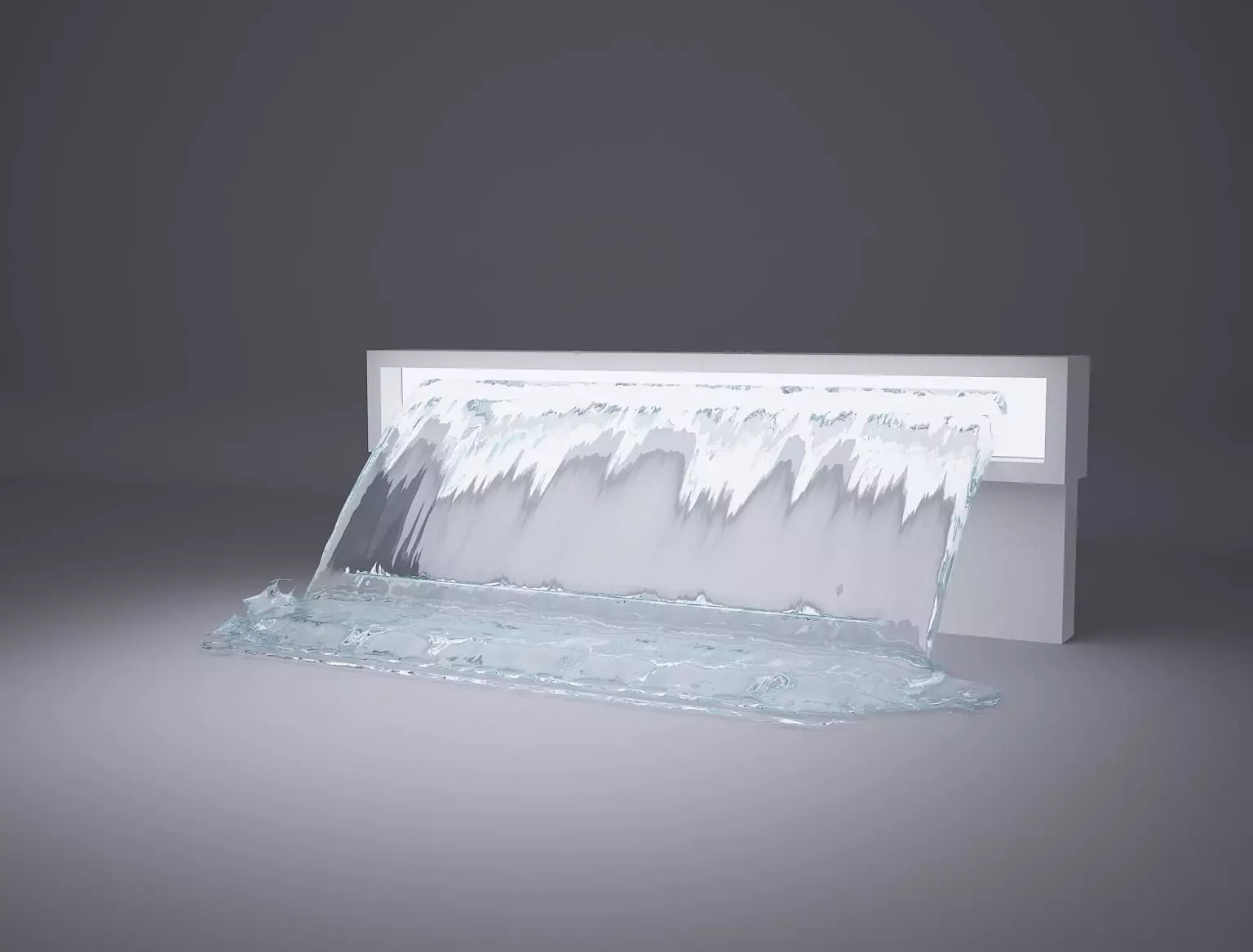 Fountain real flow animated 3D model