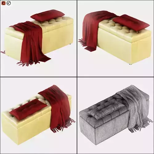 Pouf Rennes Bolzan Letti 3D model