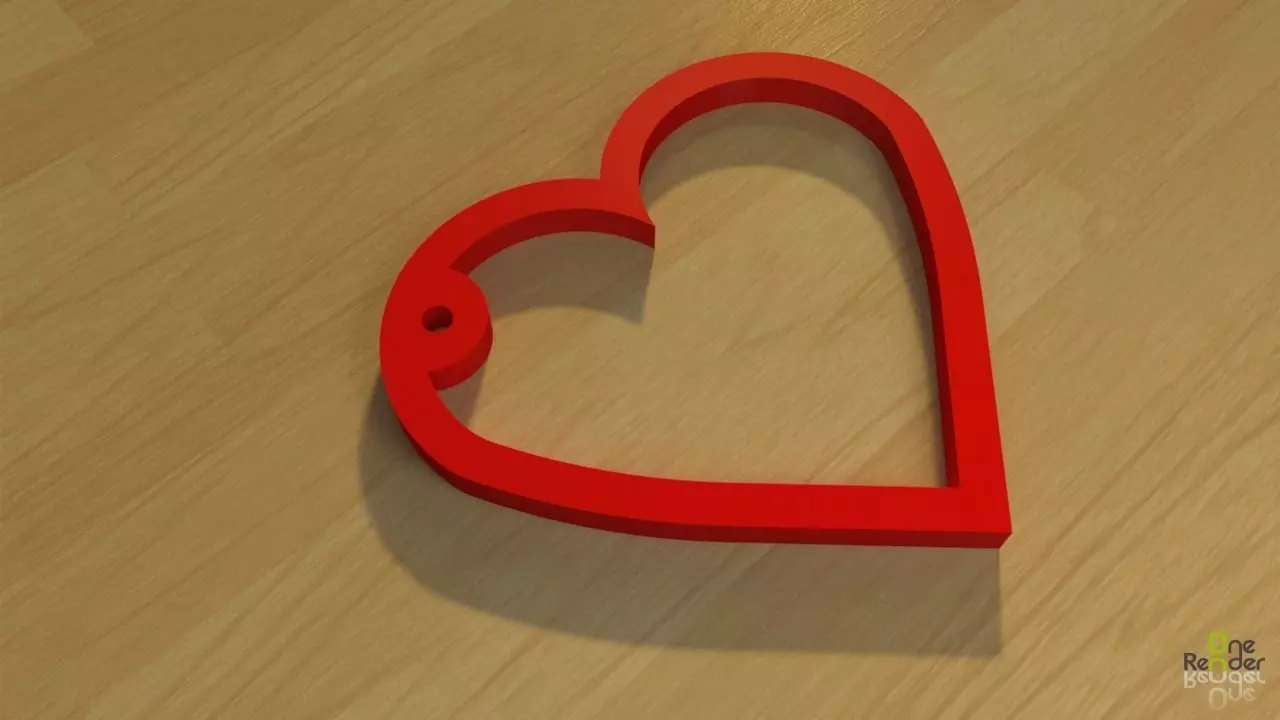 heart keychain 3D print model_0