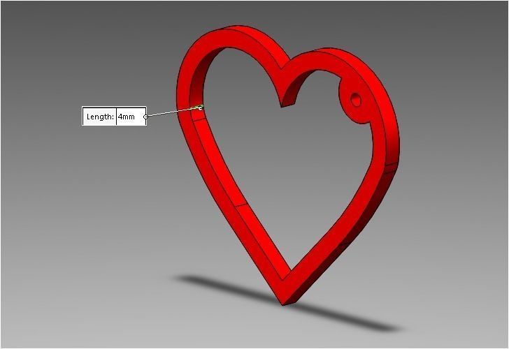 heart keychain 3D print model_2