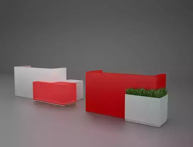 Two reseption desks 3D model