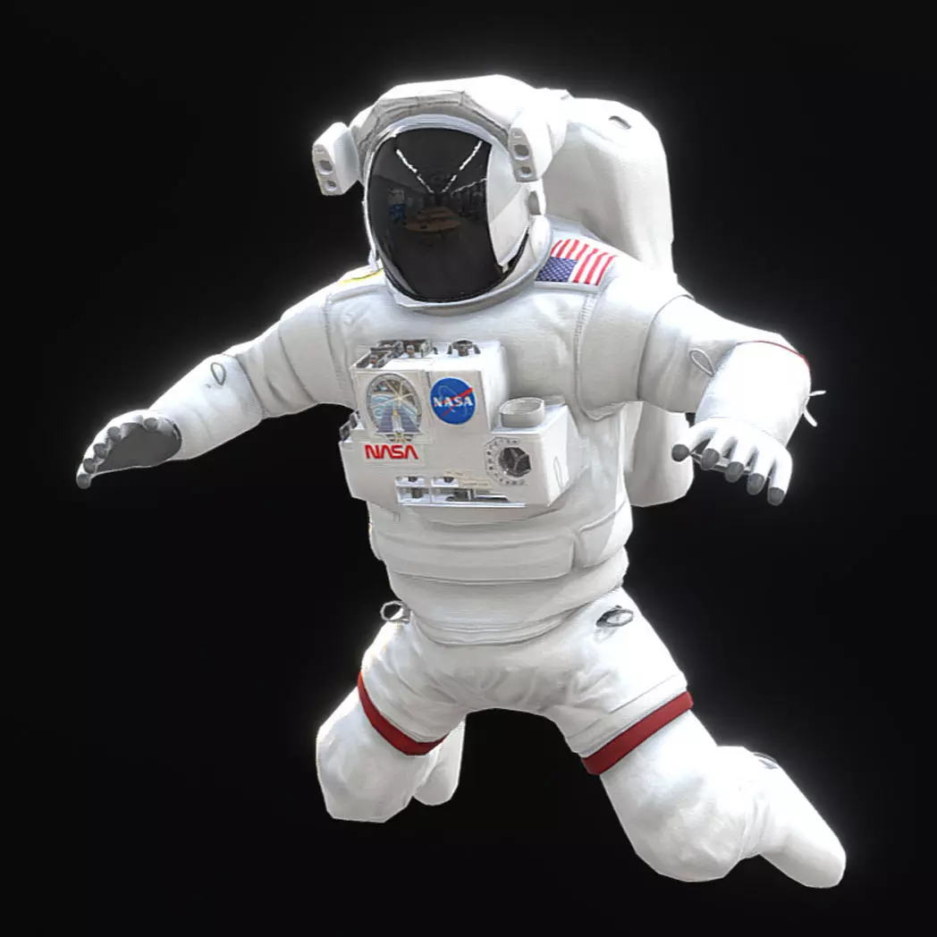 Low Poly Game Ready PBR Nasa Astronaut Low-poly 3D model_0