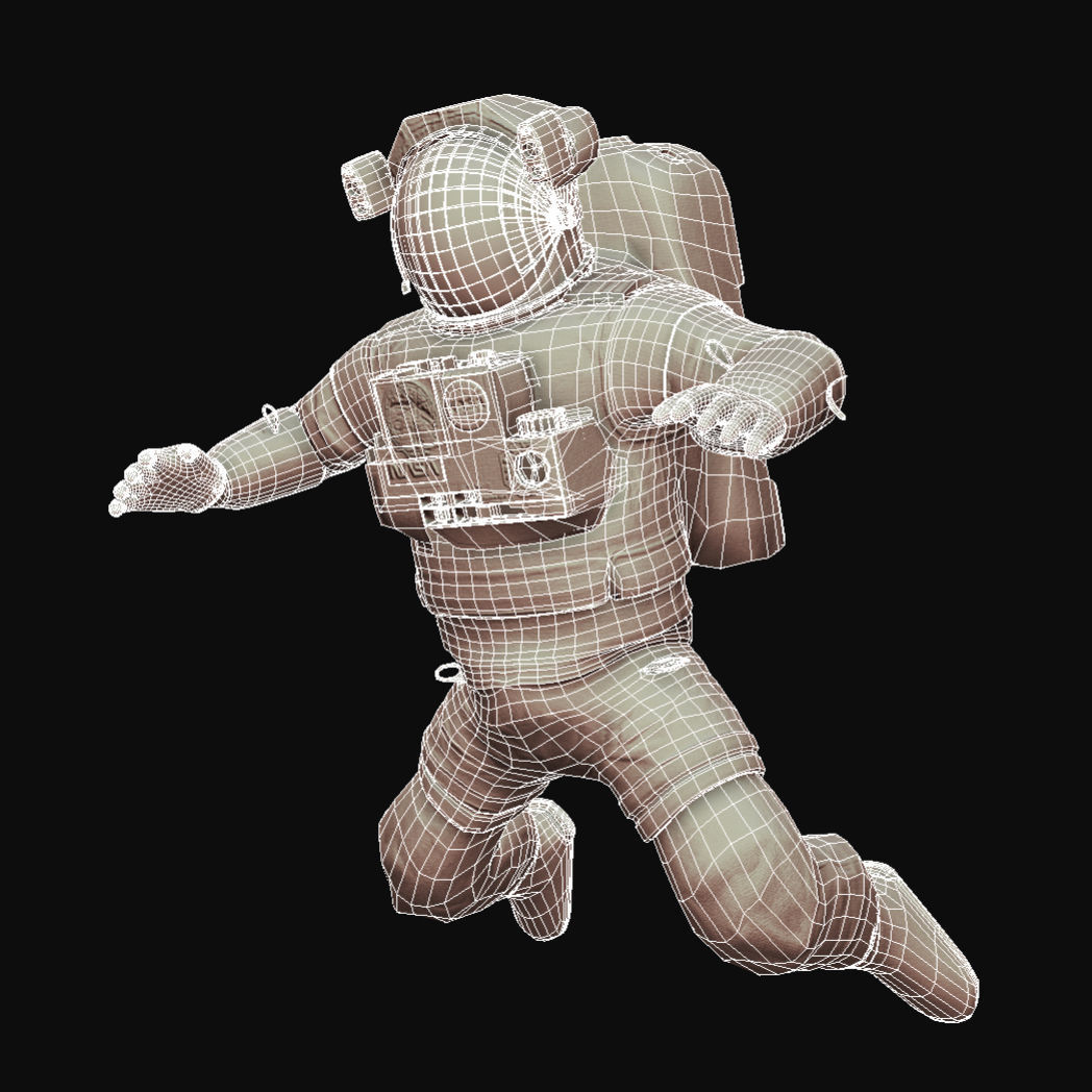 Low Poly Game Ready PBR Nasa Astronaut Low-poly 3D model_4