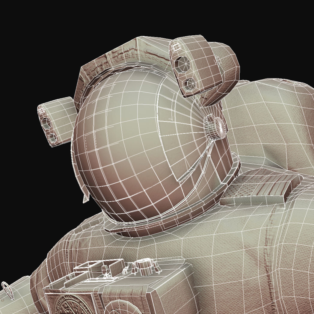 Low Poly Game Ready PBR Nasa Astronaut Low-poly 3D model_5