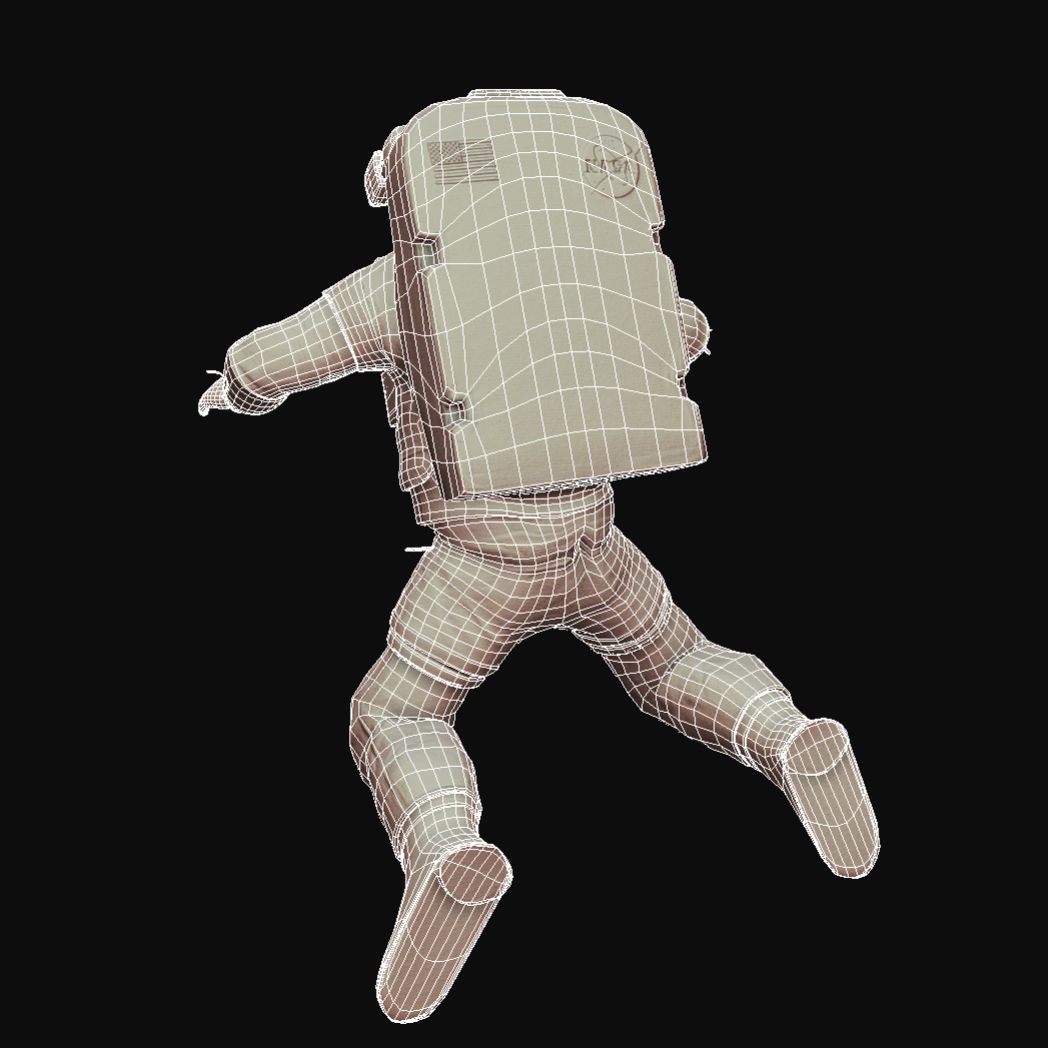 Low Poly Game Ready PBR Nasa Astronaut Low-poly 3D model_6