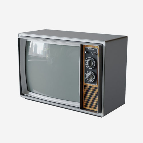 Vintage Television Set Low-poly 3D model