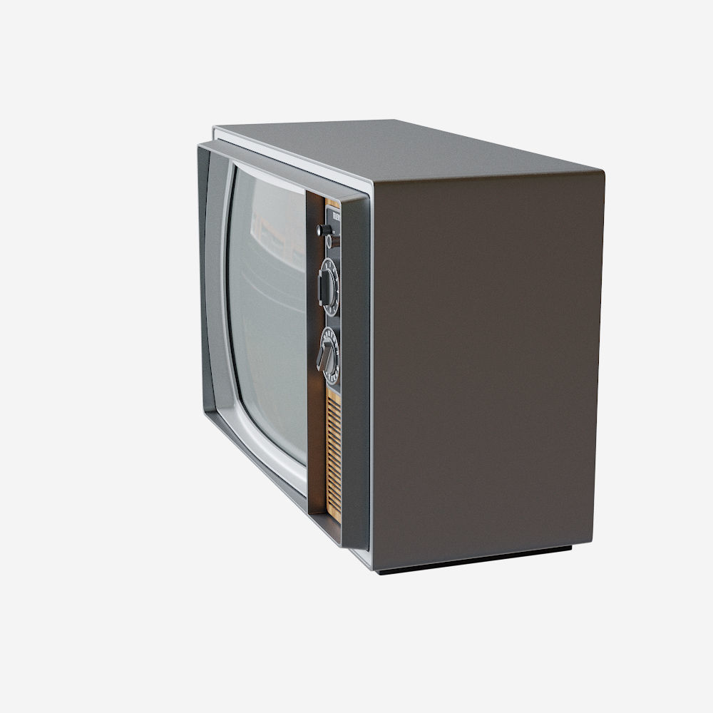 Vintage Television Set Low-poly 3D model_1