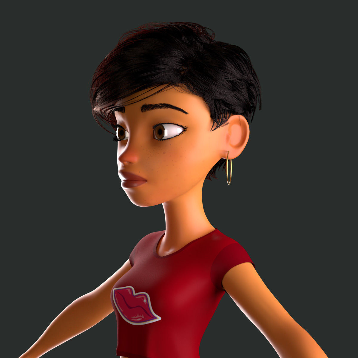 cartoony girl mery 3D model_6