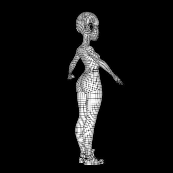 cartoony girl mery 3D model_23