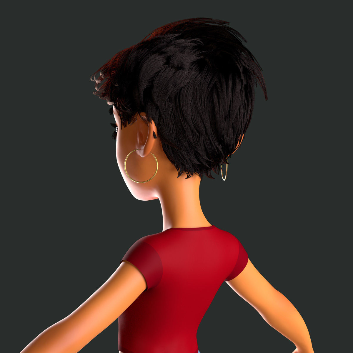 cartoony girl mery 3D model_5