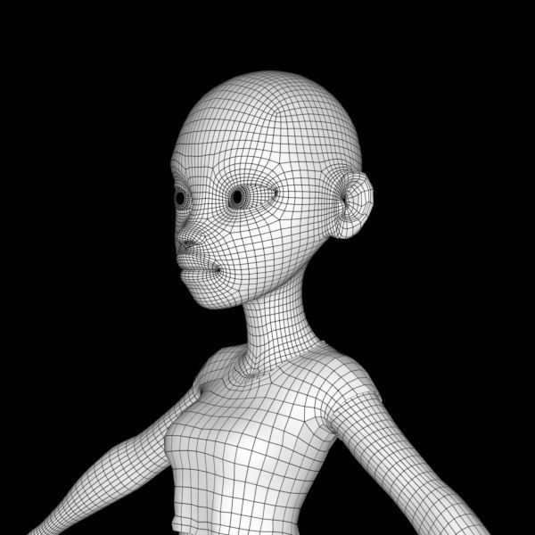 cartoony girl mery 3D model_26