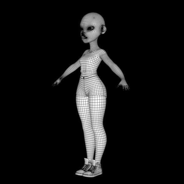 cartoony girl mery 3D model_22