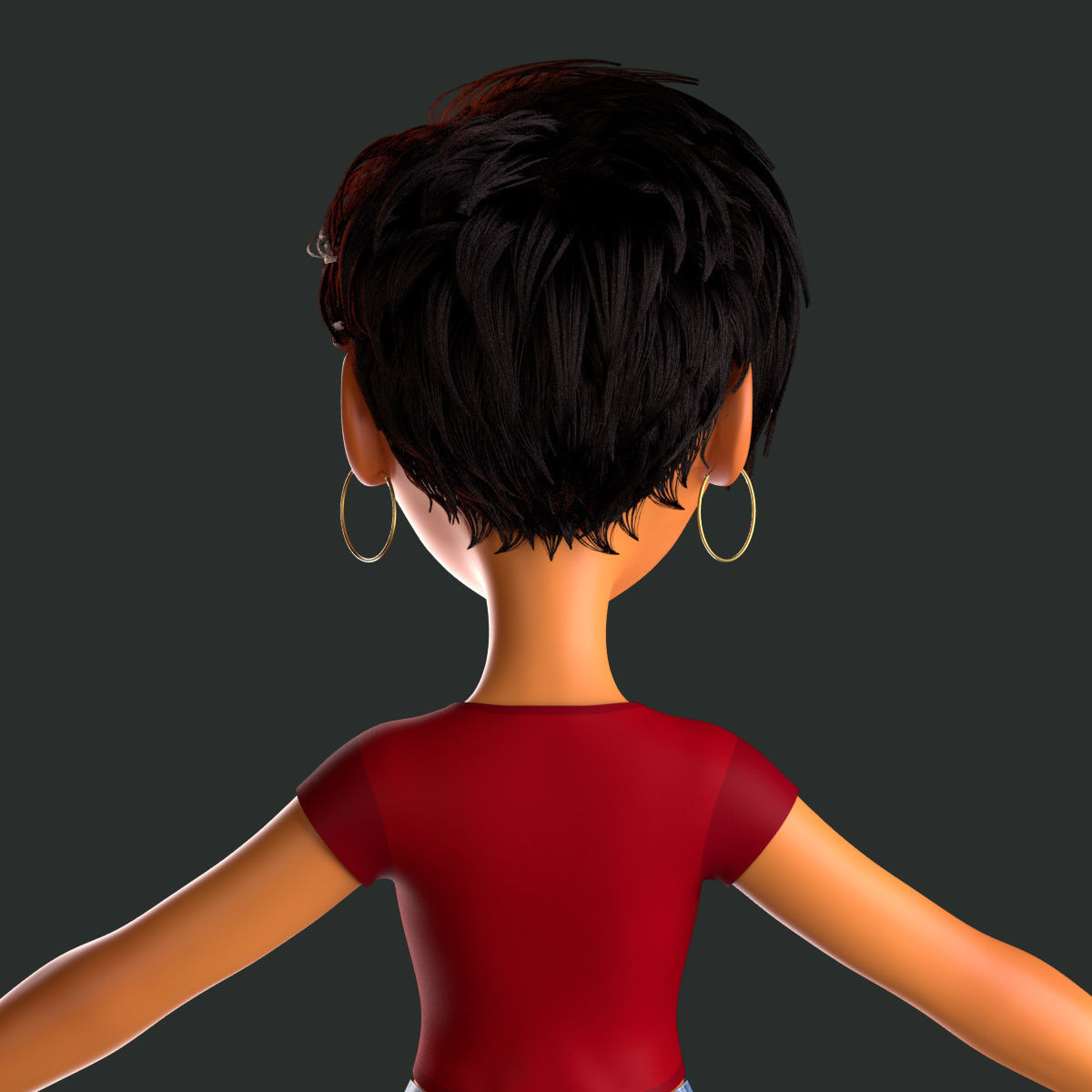 cartoony girl mery 3D model_8