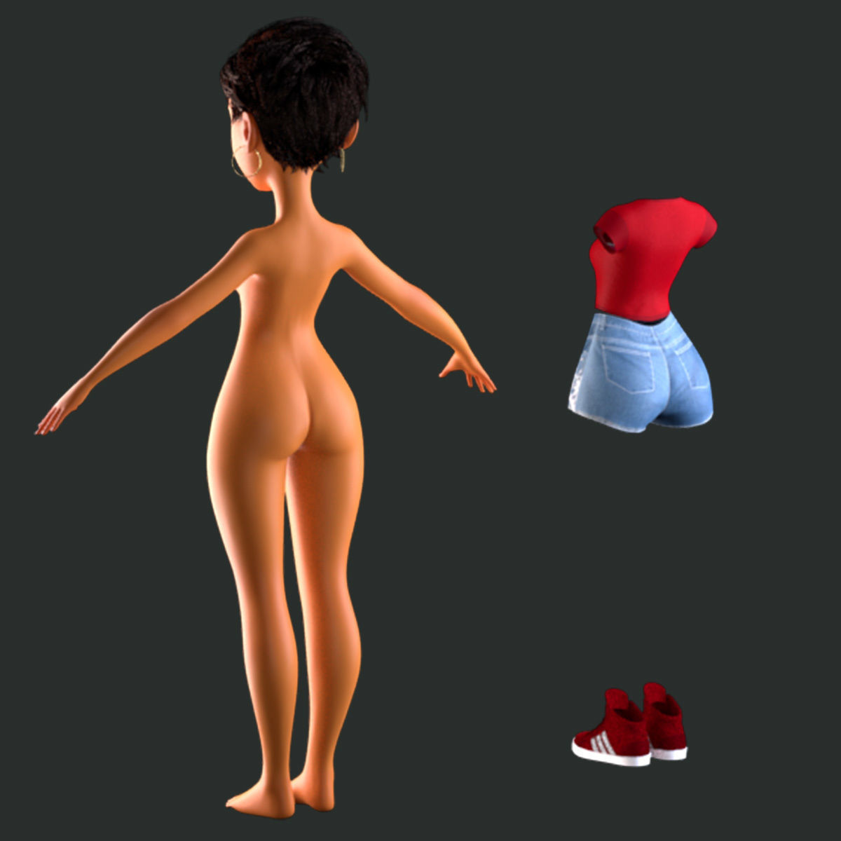 cartoony girl mery 3D model_18