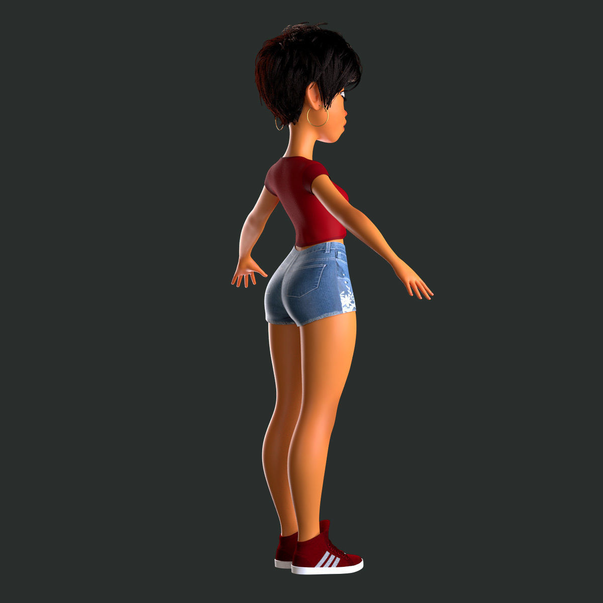 cartoony girl mery 3D model_11