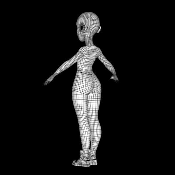 cartoony girl mery 3D model_24