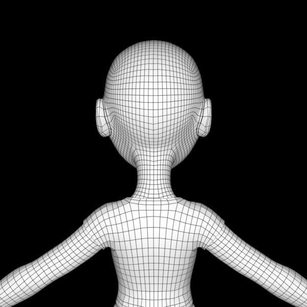 cartoony girl mery 3D model_28