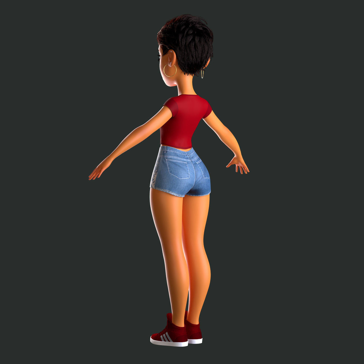 cartoony girl mery 3D model_12
