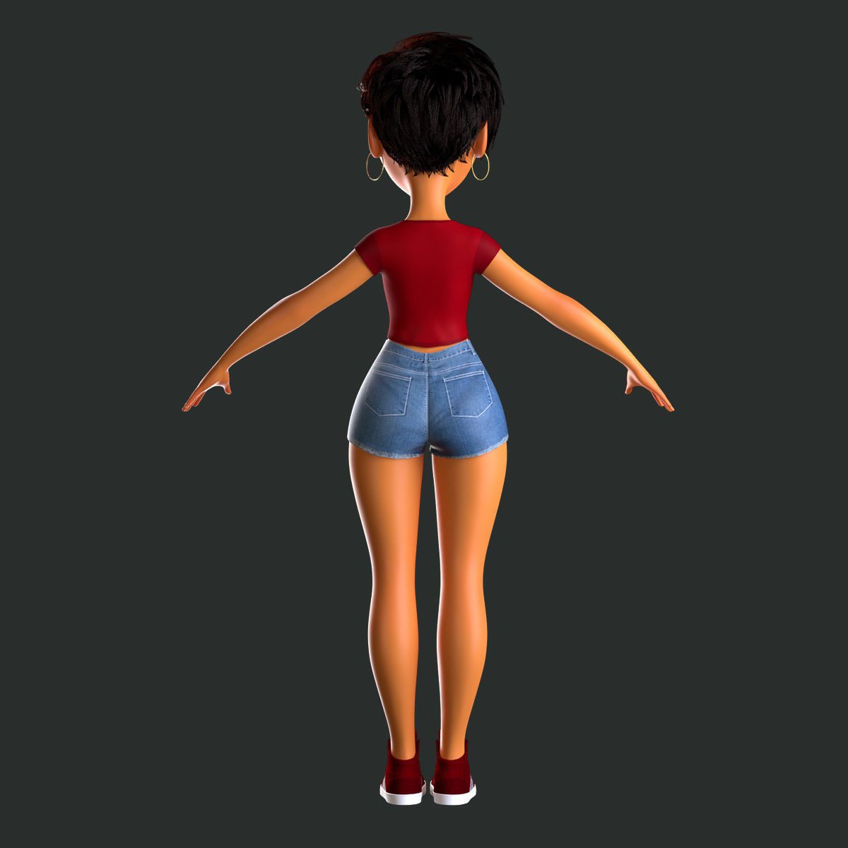 cartoony girl mery 3D model_13
