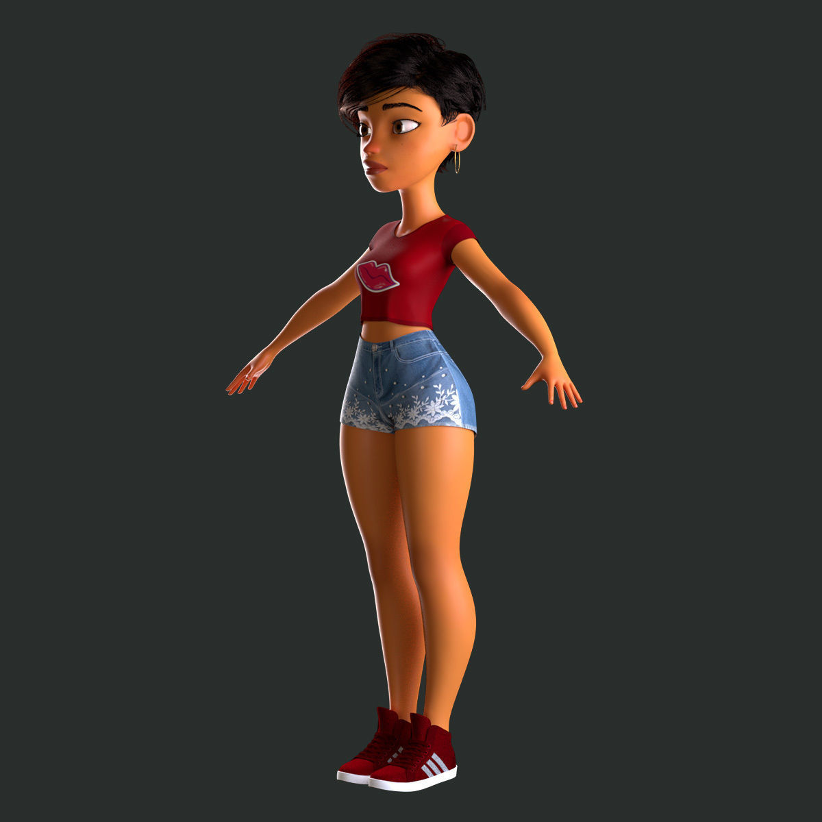 cartoony girl mery 3D model_14