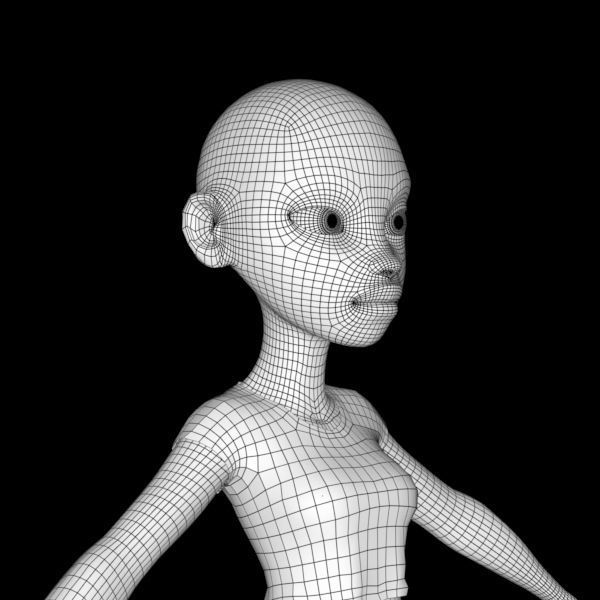 cartoony girl mery 3D model_27