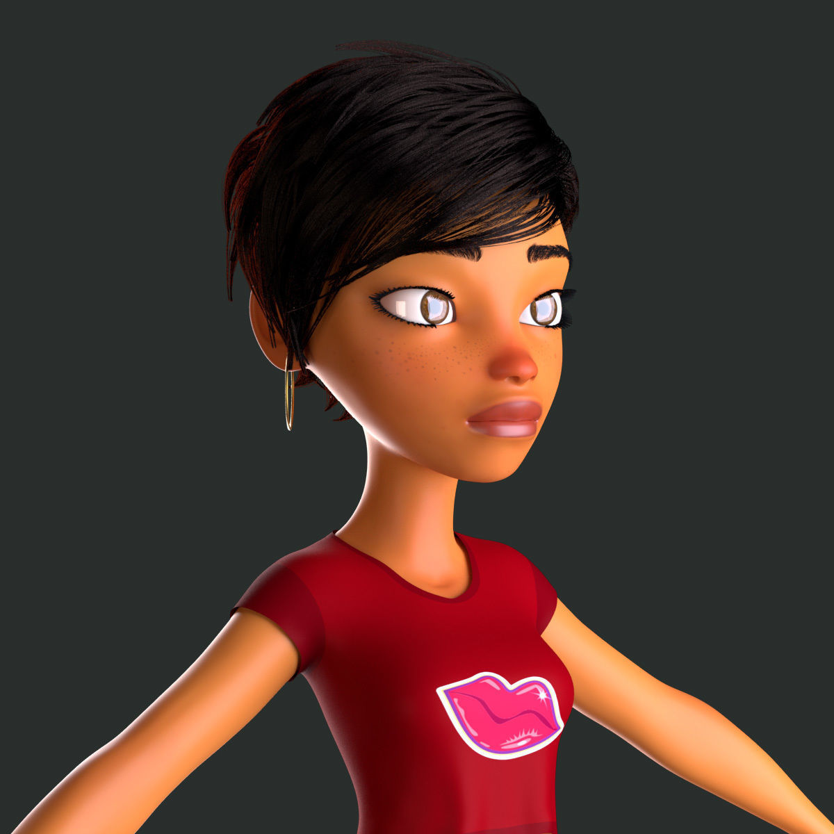cartoony girl mery 3D model_3