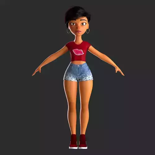 cartoony girl mery 3D model