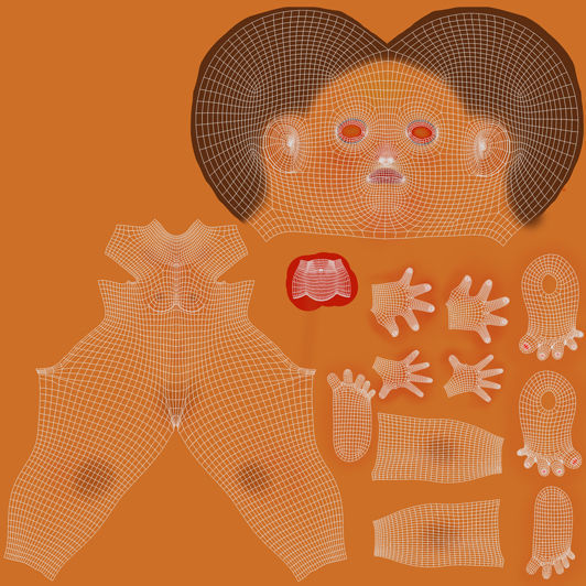 cartoony girl mery 3D model_36