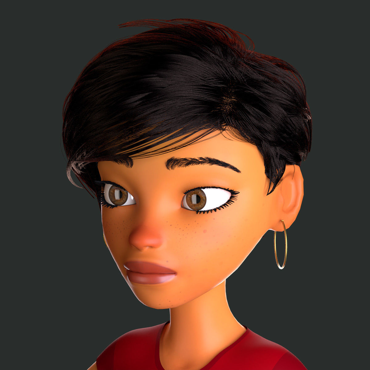 cartoony girl mery 3D model_7