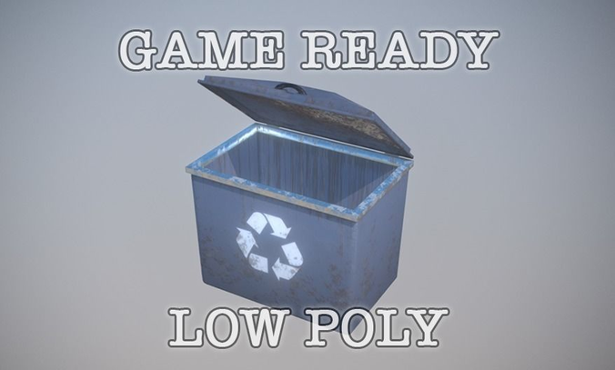 Gray Trash low poly game ready