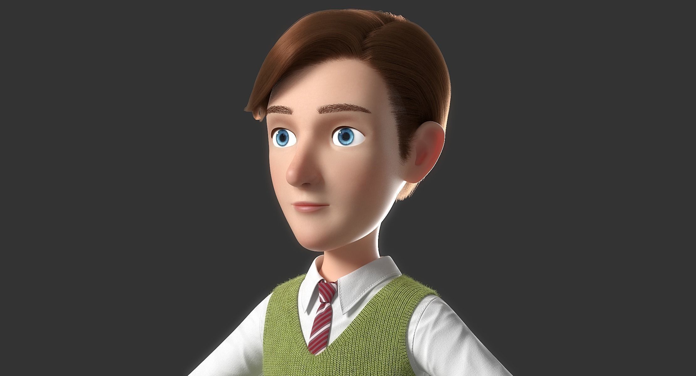 Cartoon Man Rigged 3D model_11